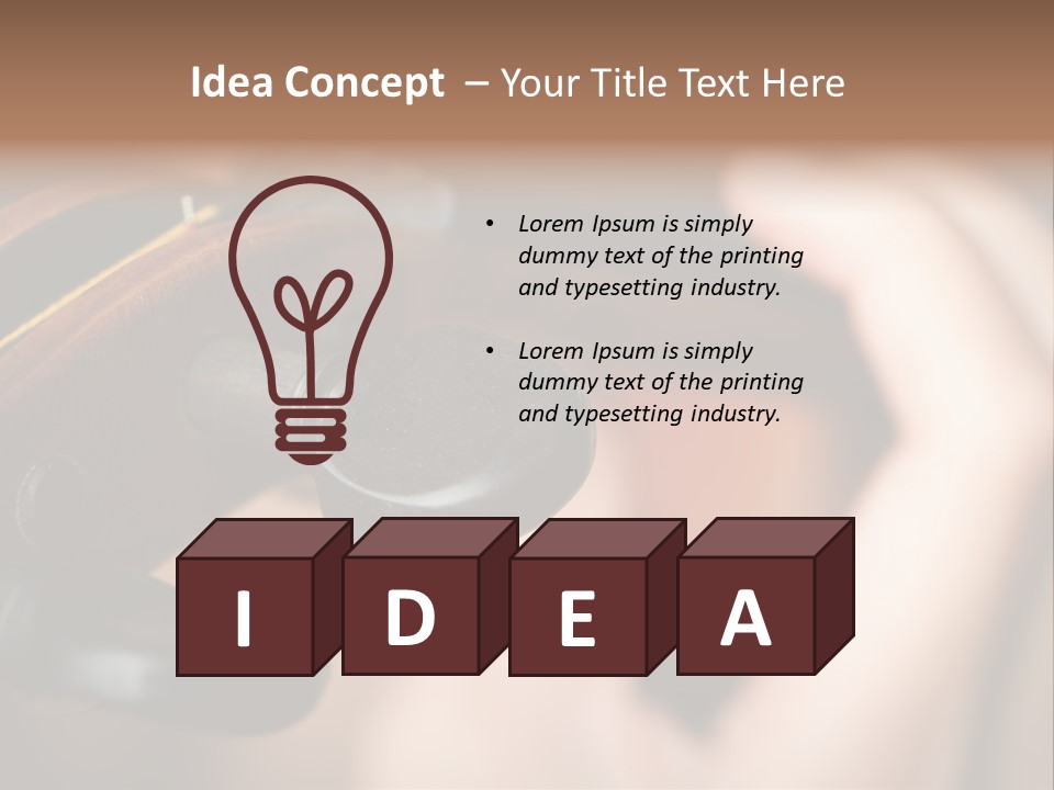 Horizontal Music Violin PowerPoint Template