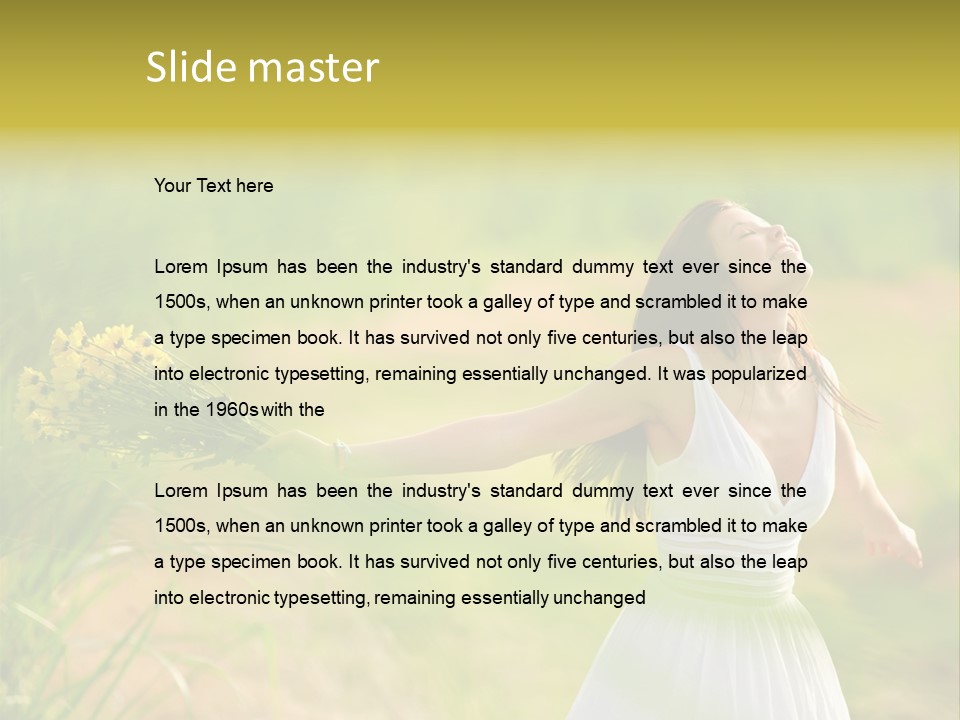 Head Pretty Caucasian PowerPoint Template