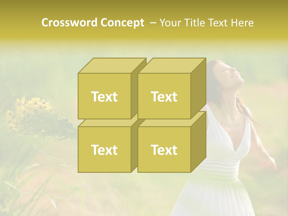 Head Pretty Caucasian PowerPoint Template