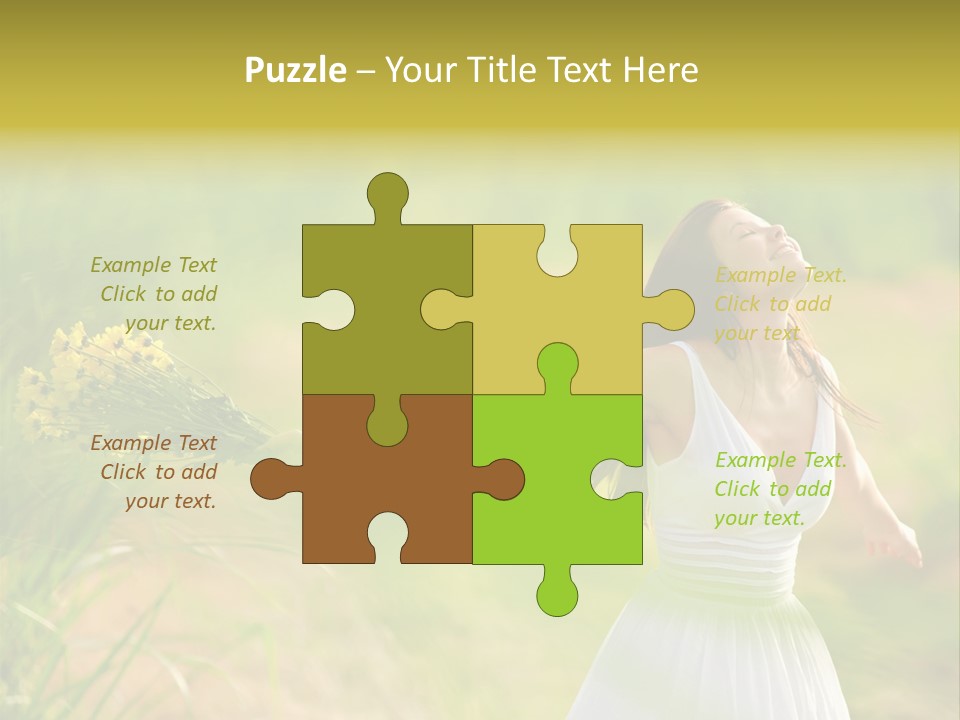 Head Pretty Caucasian PowerPoint Template