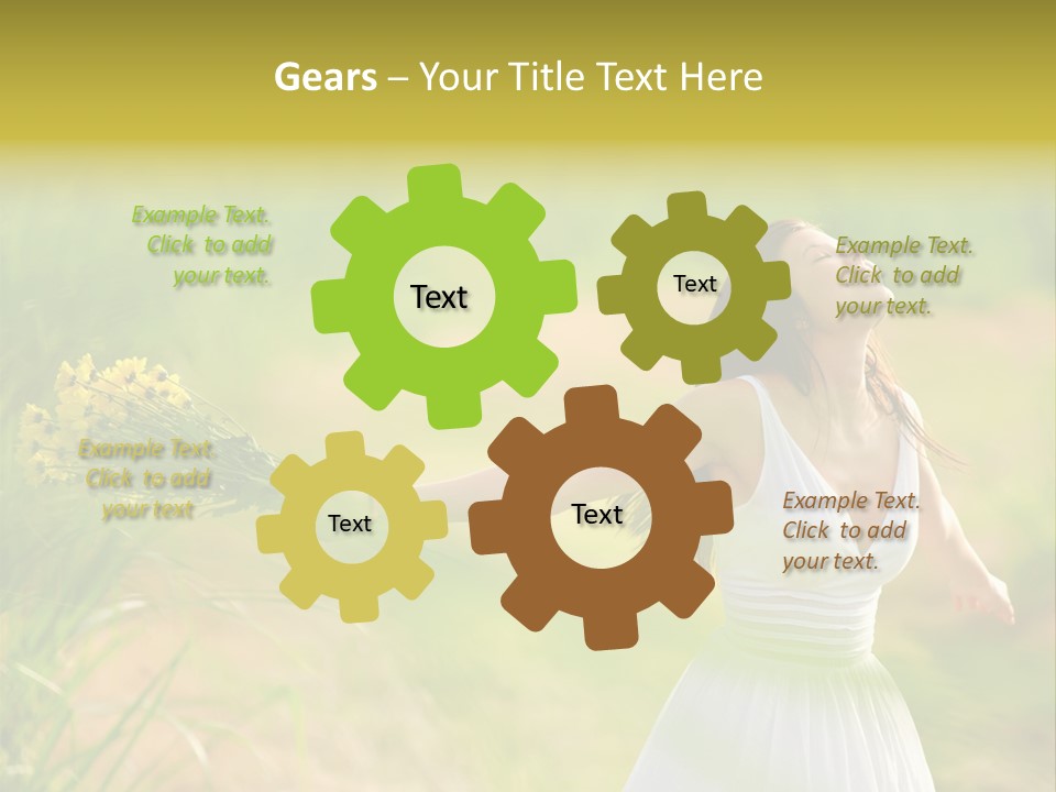 Head Pretty Caucasian PowerPoint Template