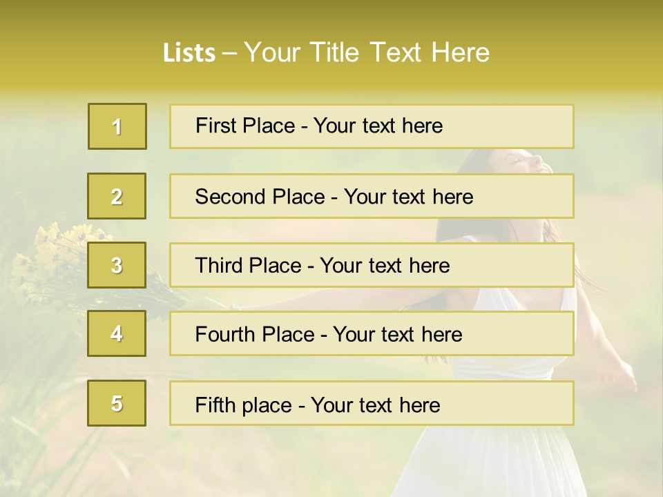 Head Pretty Caucasian PowerPoint Template