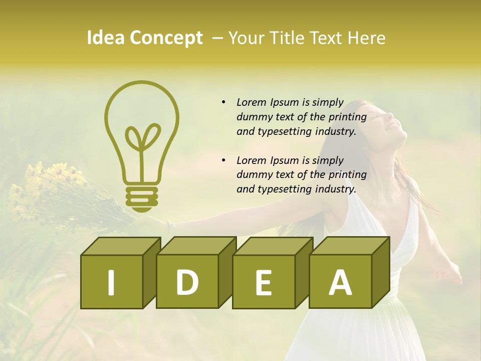 Head Pretty Caucasian PowerPoint Template