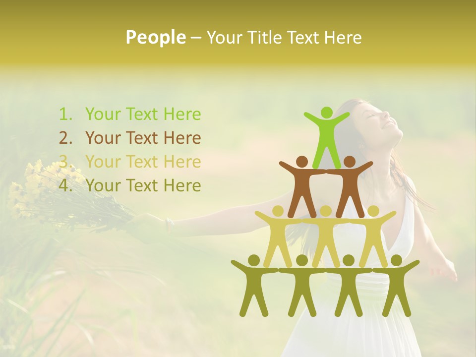 Head Pretty Caucasian PowerPoint Template