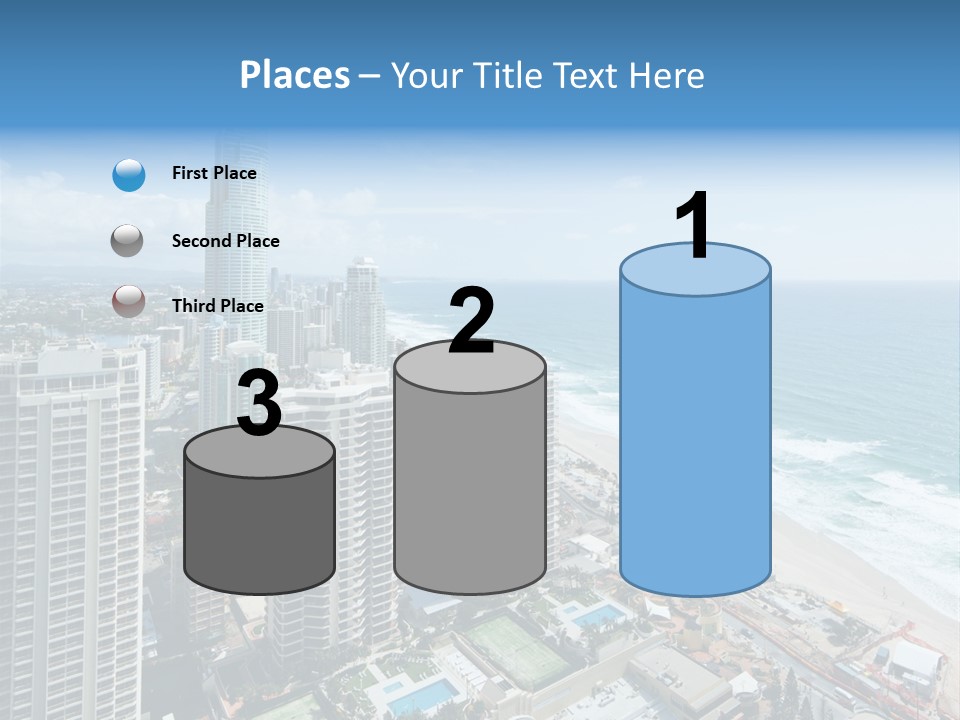 Blue Downtown Center PowerPoint Template