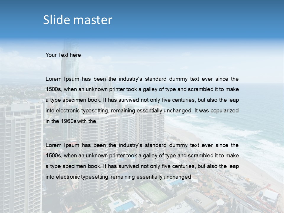 Blue Downtown Center PowerPoint Template