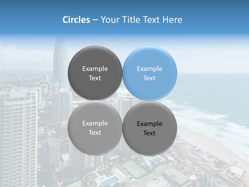 Blue Downtown Center PowerPoint Template