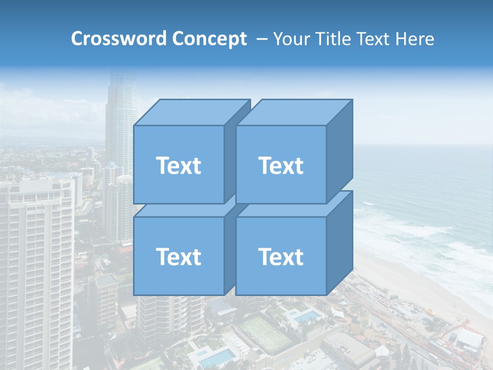 Blue Downtown Center PowerPoint Template