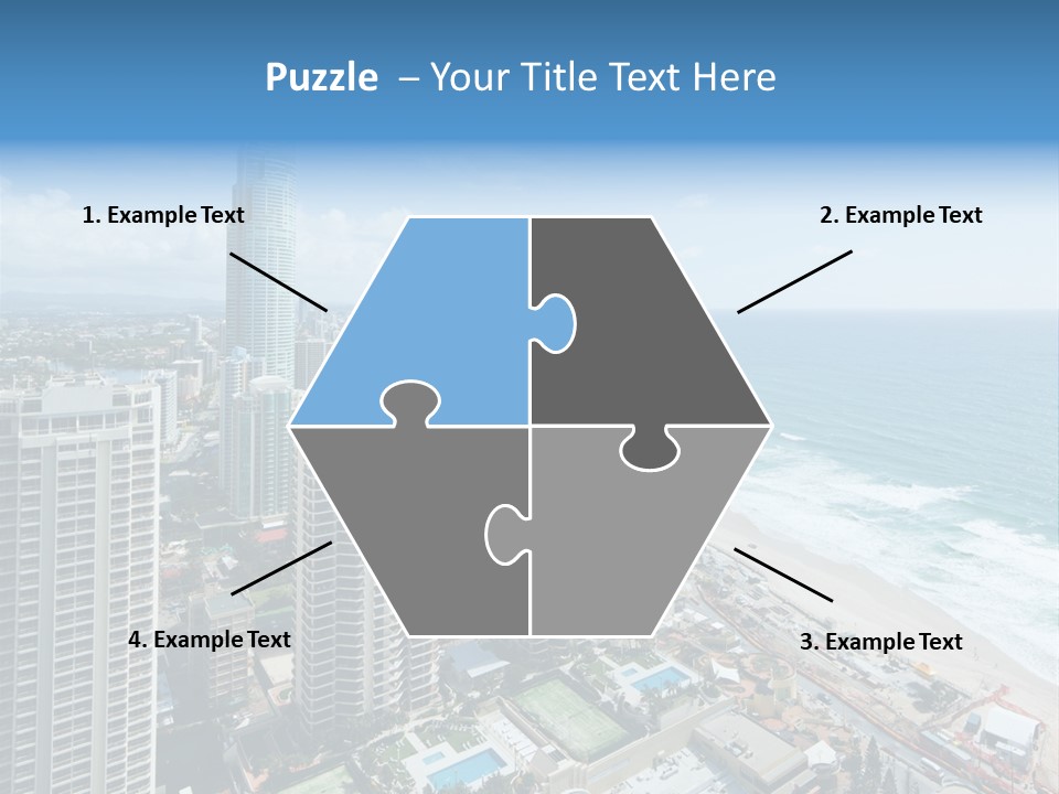 Blue Downtown Center PowerPoint Template