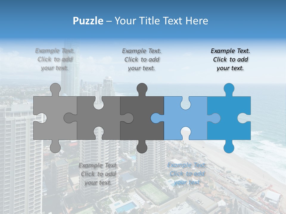 Blue Downtown Center PowerPoint Template