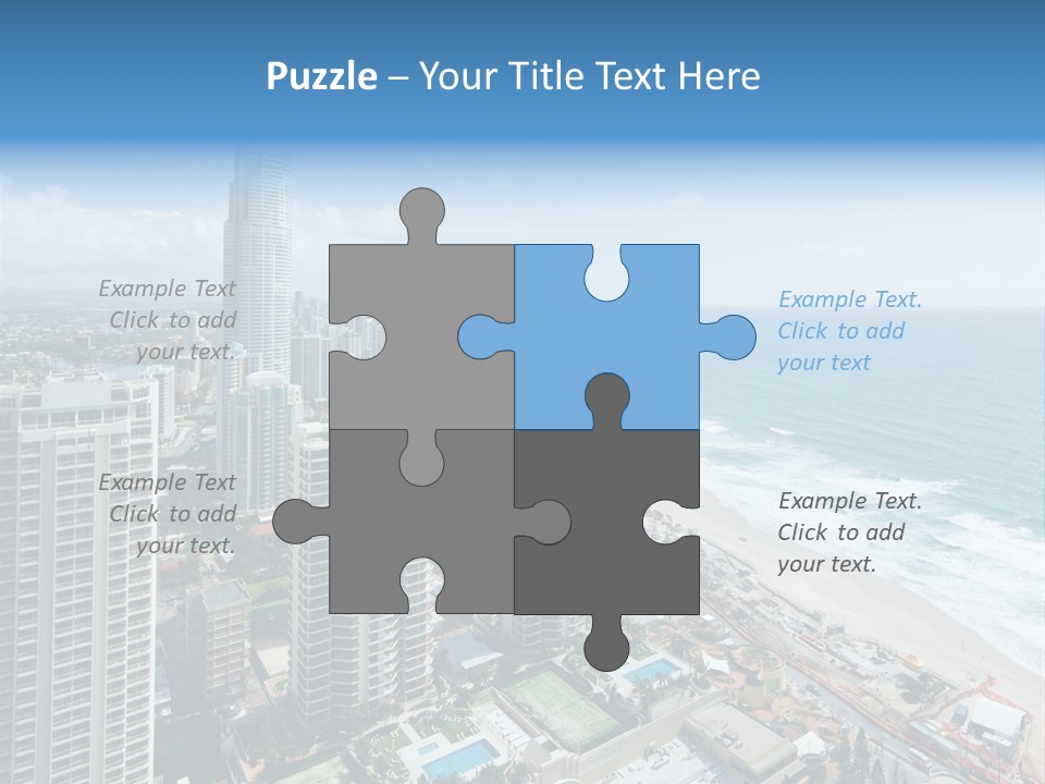 Blue Downtown Center PowerPoint Template