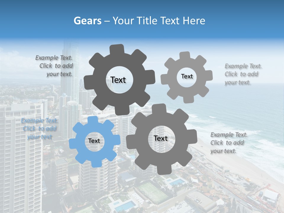 Blue Downtown Center PowerPoint Template