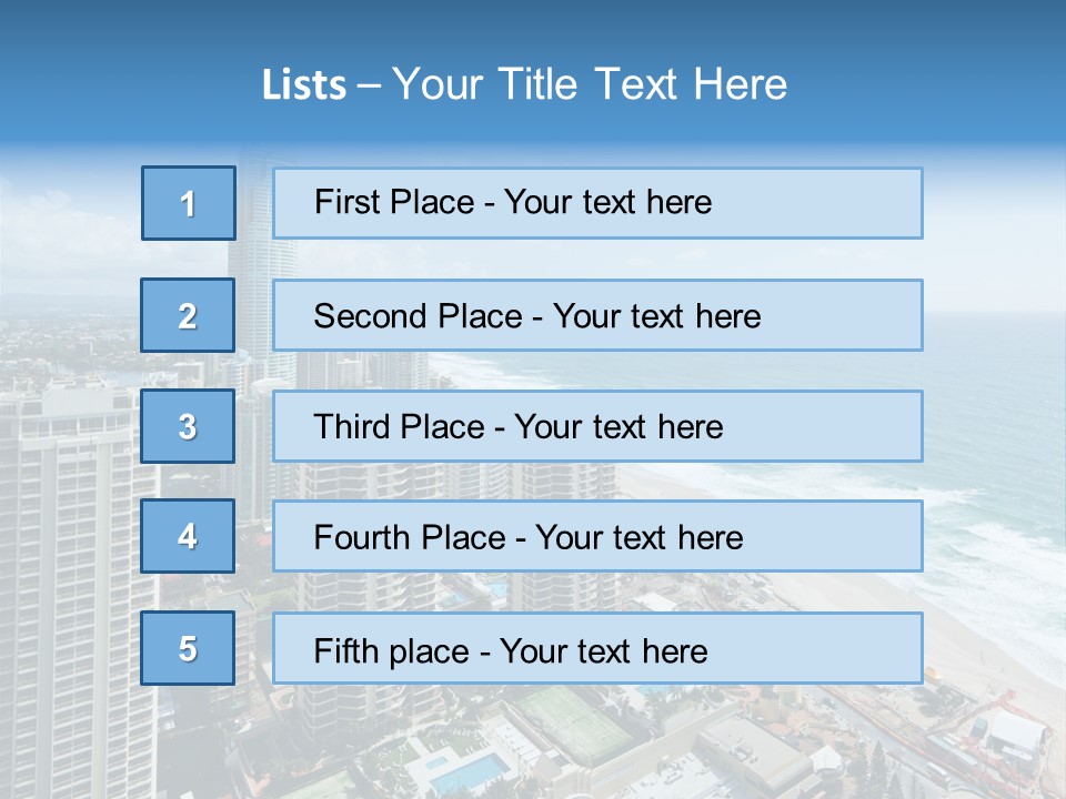 Blue Downtown Center PowerPoint Template
