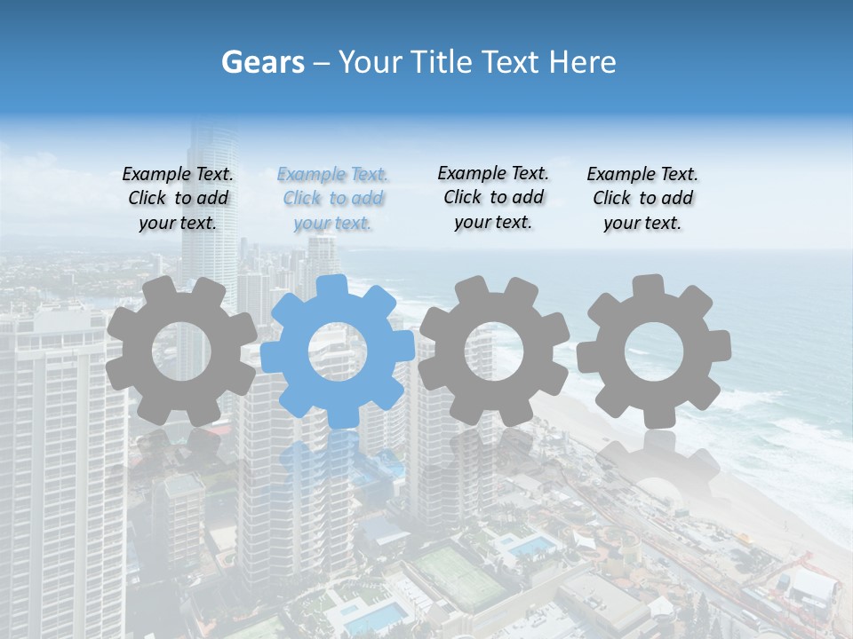 Blue Downtown Center PowerPoint Template