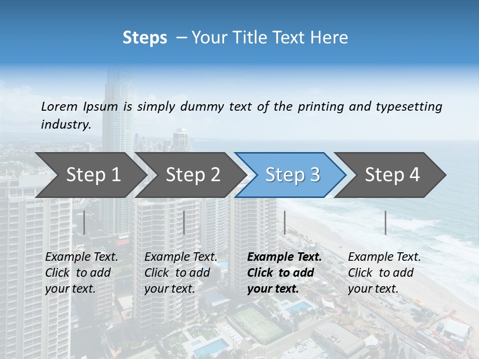 Blue Downtown Center PowerPoint Template