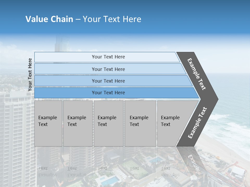 Blue Downtown Center PowerPoint Template