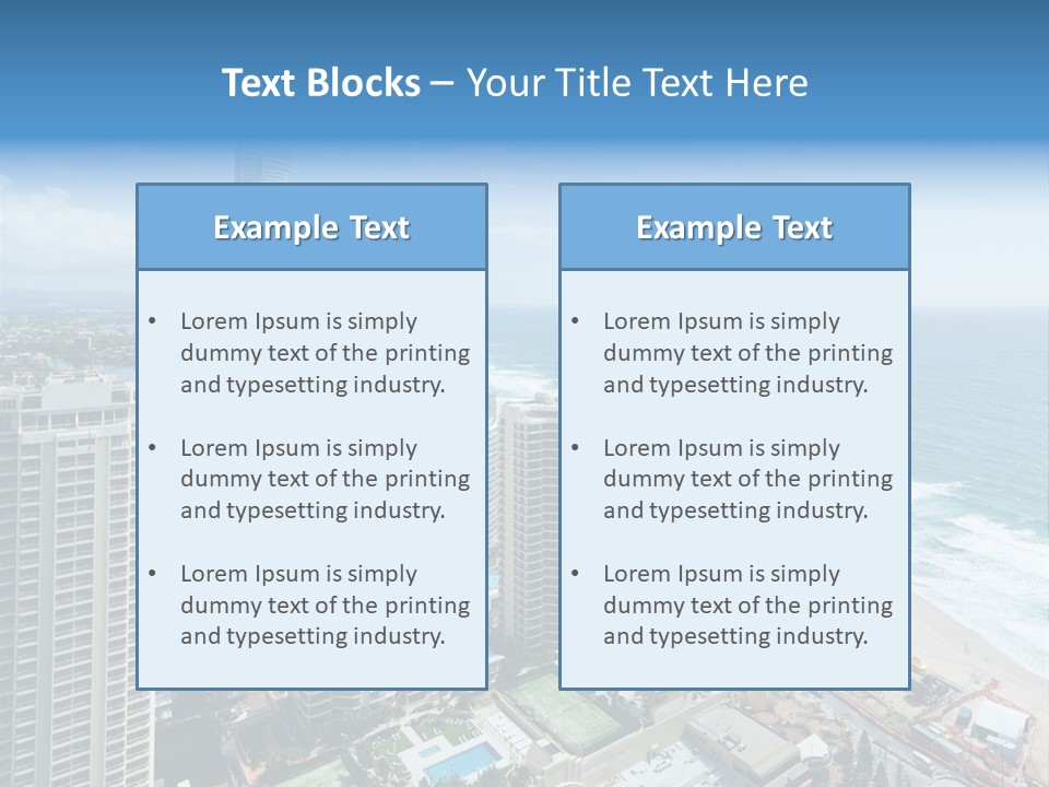 Blue Downtown Center PowerPoint Template