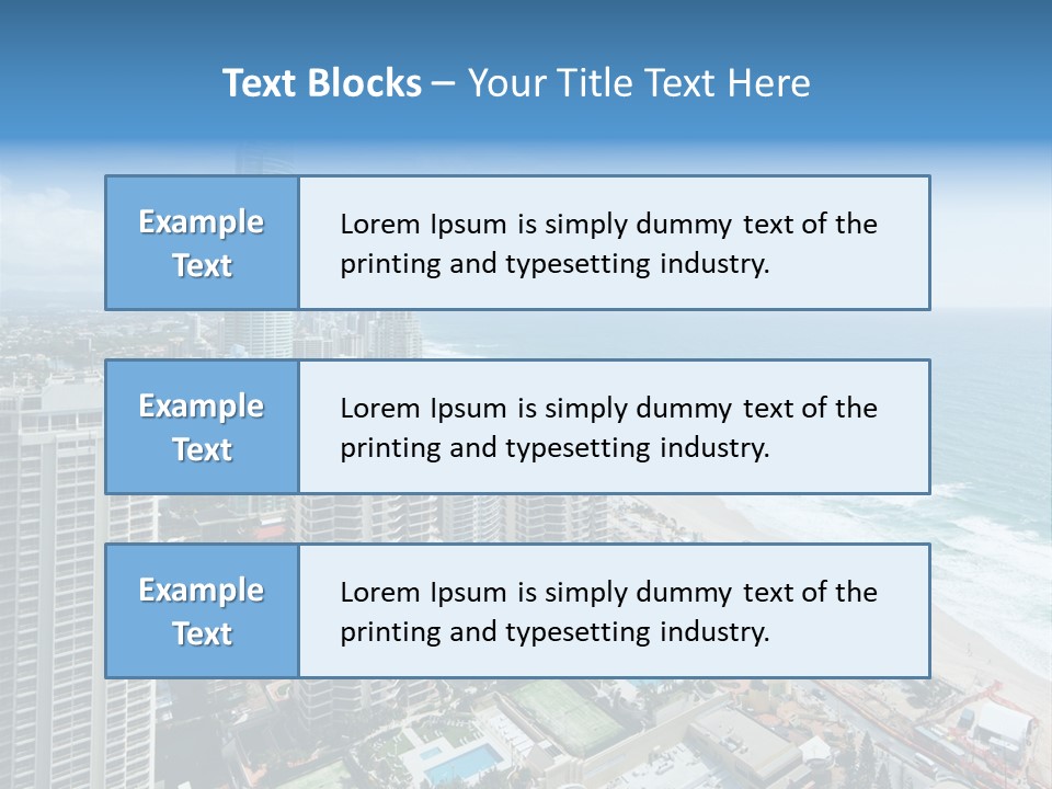 Blue Downtown Center PowerPoint Template