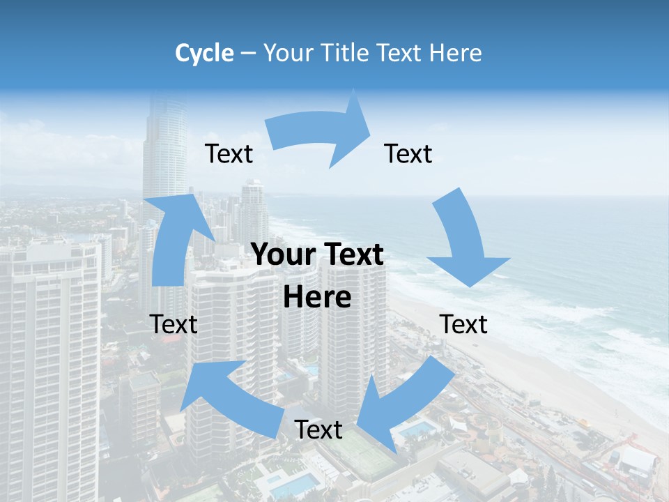 Blue Downtown Center PowerPoint Template
