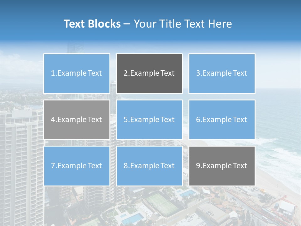 Blue Downtown Center PowerPoint Template