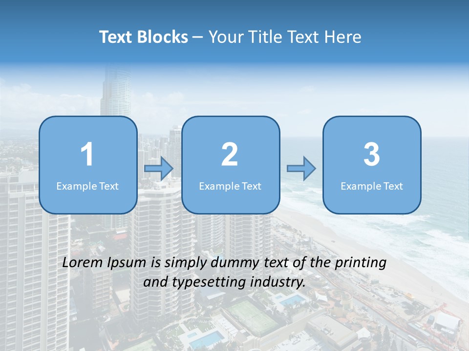 Blue Downtown Center PowerPoint Template