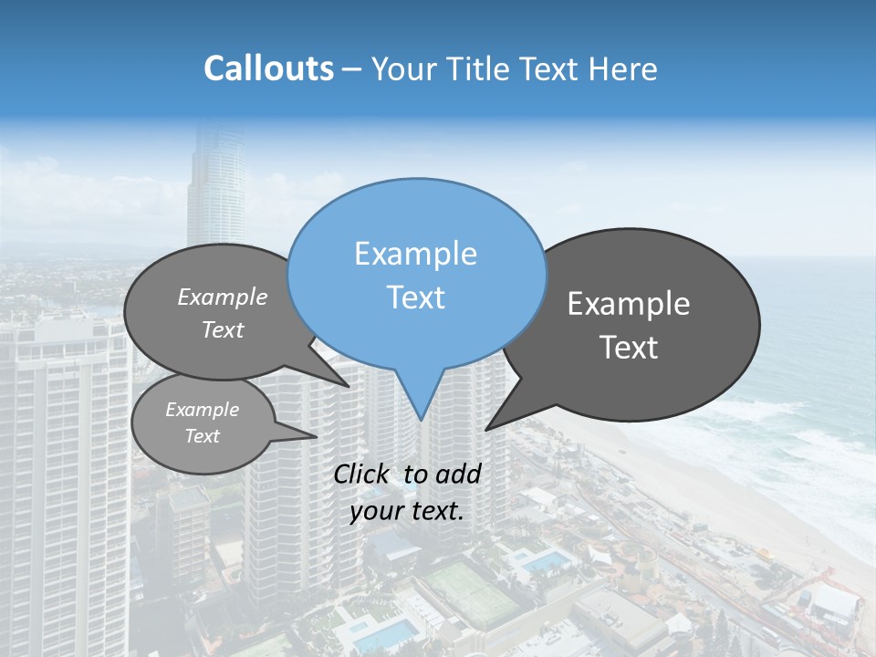 Blue Downtown Center PowerPoint Template