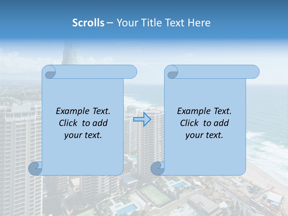 Blue Downtown Center PowerPoint Template