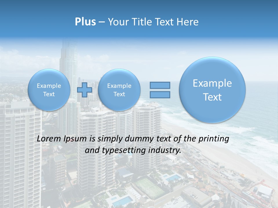 Blue Downtown Center PowerPoint Template
