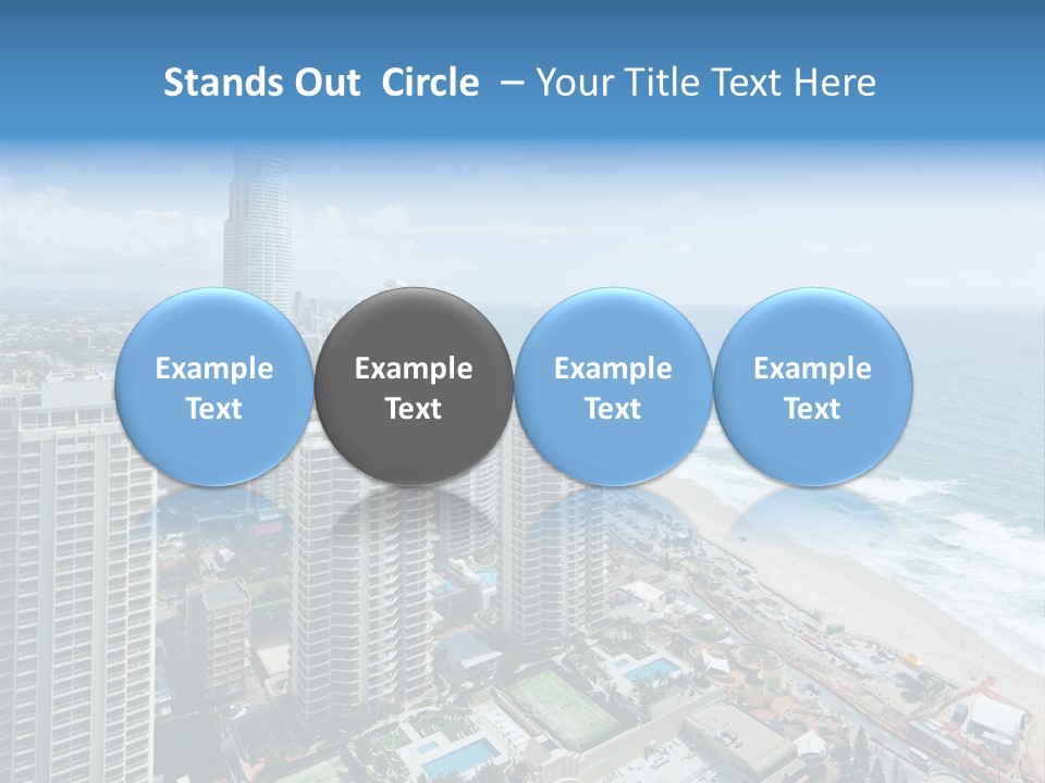 Blue Downtown Center PowerPoint Template