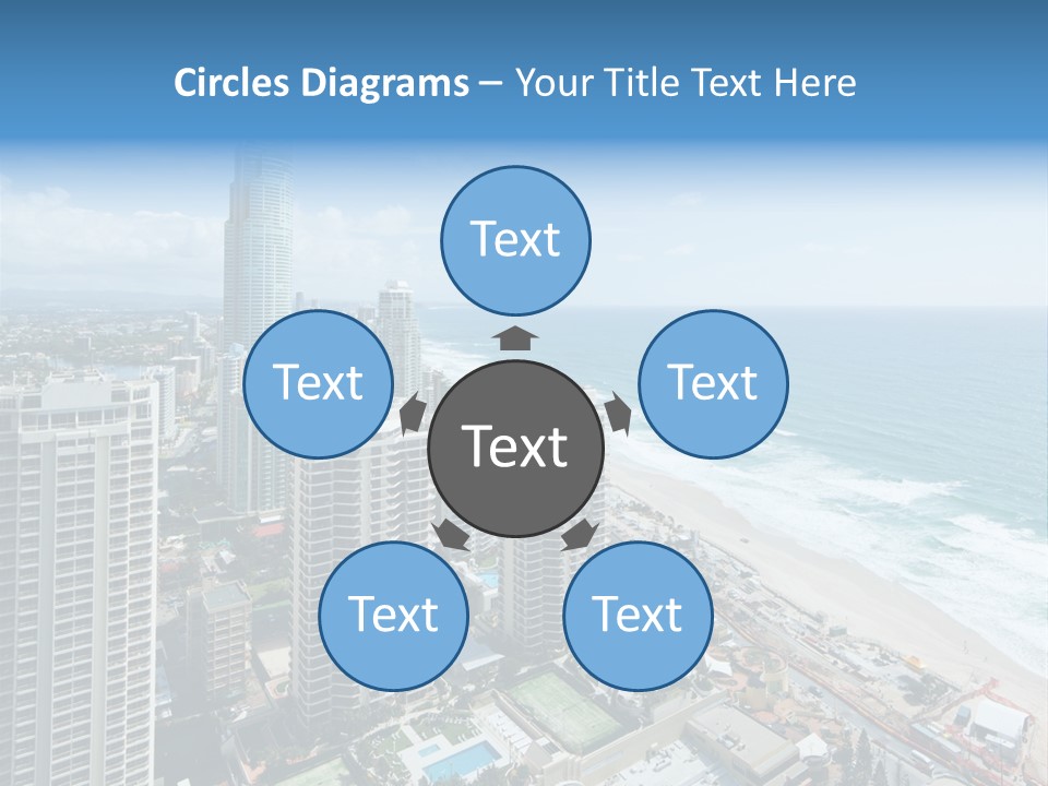 Blue Downtown Center PowerPoint Template