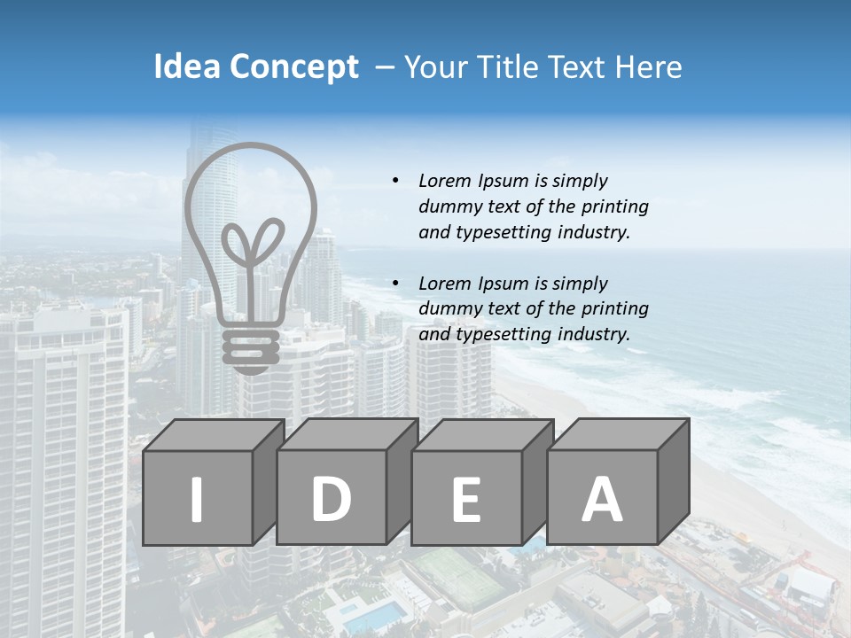 Blue Downtown Center PowerPoint Template