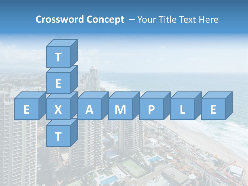 Blue Downtown Center PowerPoint Template