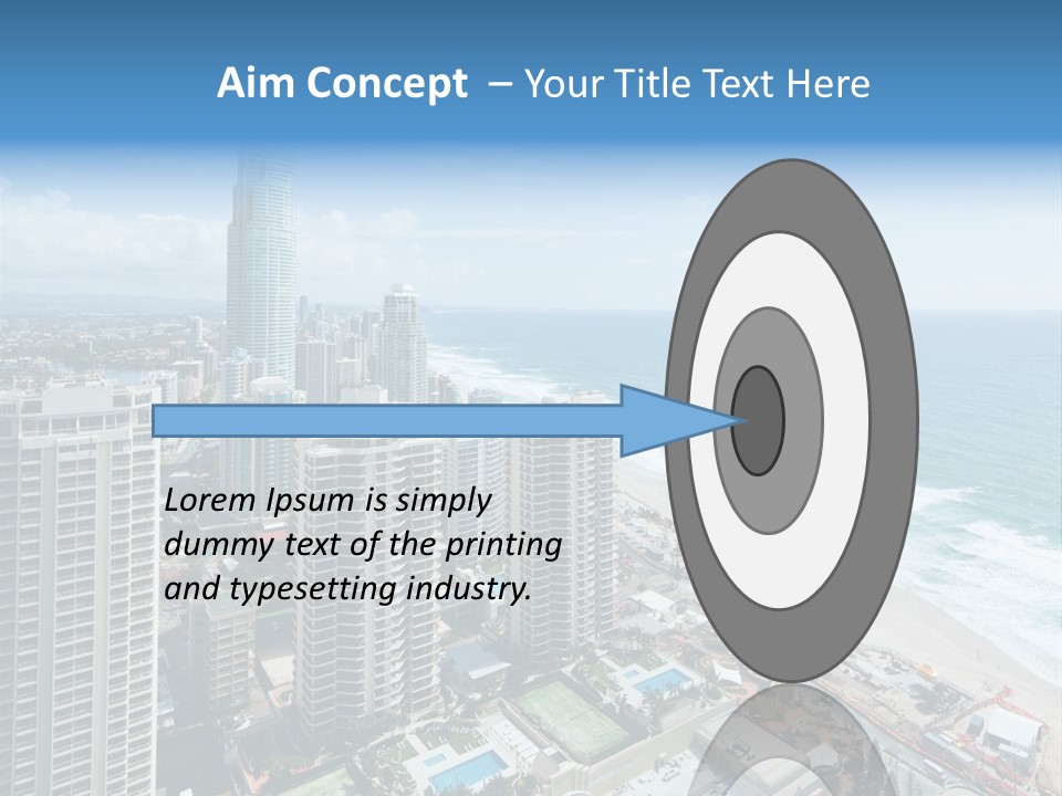 Blue Downtown Center PowerPoint Template