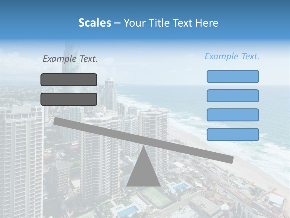 Blue Downtown Center PowerPoint Template