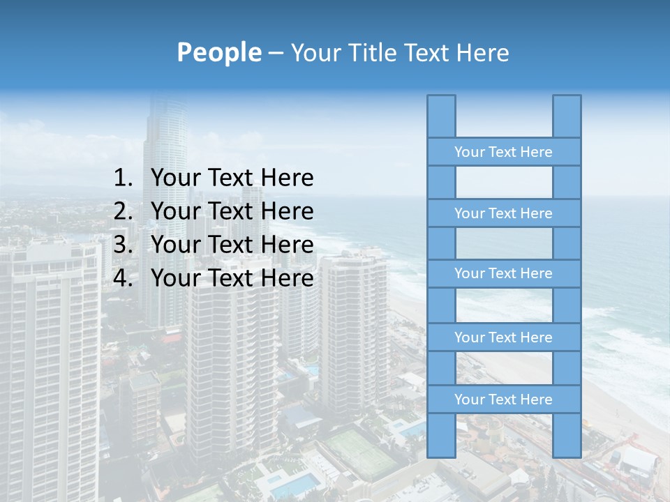 Blue Downtown Center PowerPoint Template
