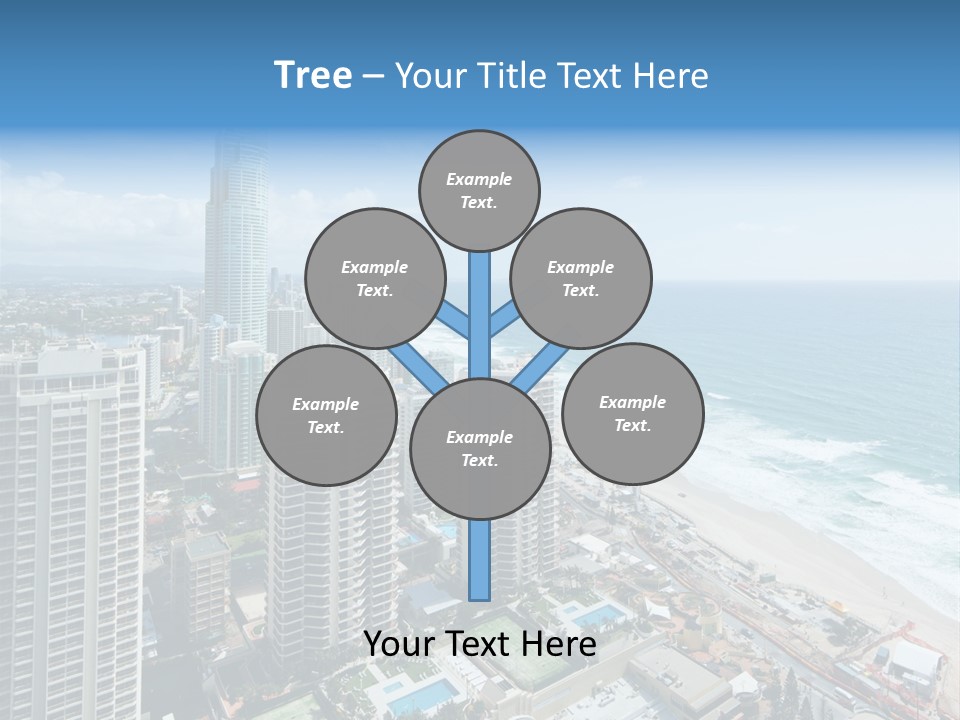 Blue Downtown Center PowerPoint Template