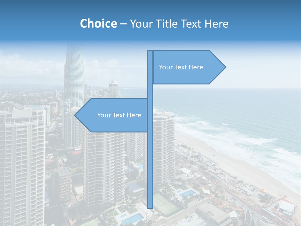 Blue Downtown Center PowerPoint Template