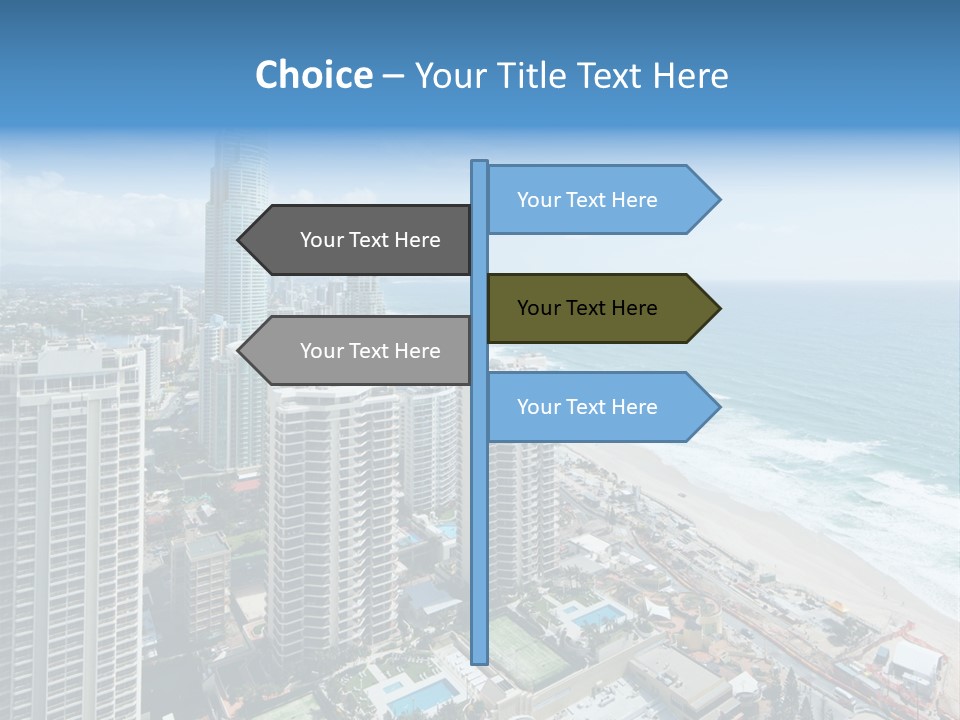 Blue Downtown Center PowerPoint Template