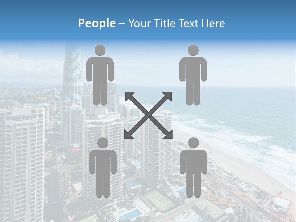 Blue Downtown Center PowerPoint Template