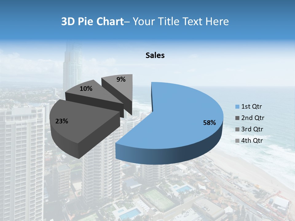 Blue Downtown Center PowerPoint Template