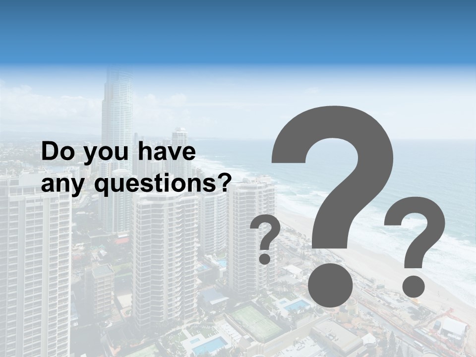 Blue Downtown Center PowerPoint Template