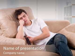 Man Channels Television PowerPoint Template