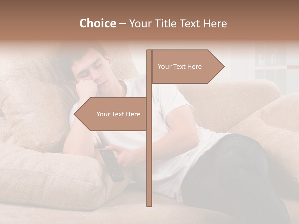 Man Channels Television PowerPoint Template