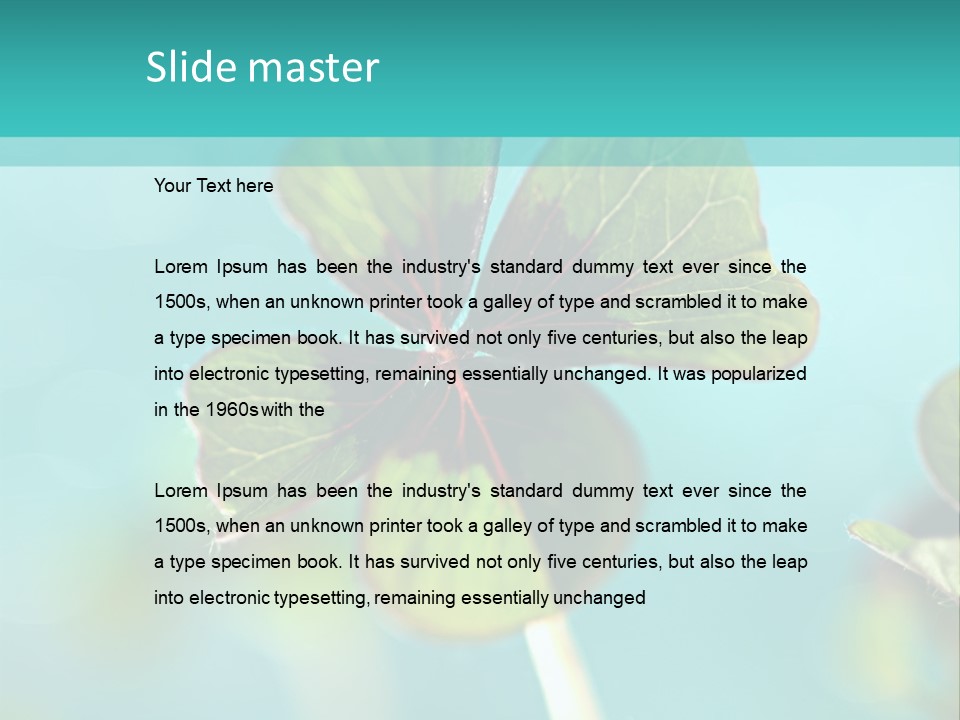 Leaf Leafed Fourleaved PowerPoint Template