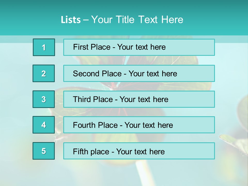 Leaf Leafed Fourleaved PowerPoint Template