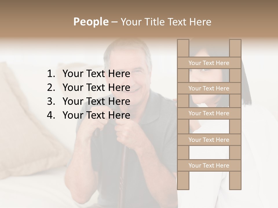 Stethoscope Elderly Sitting PowerPoint Template