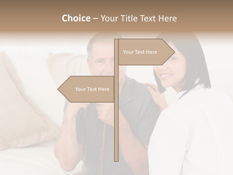 Stethoscope Elderly Sitting PowerPoint Template