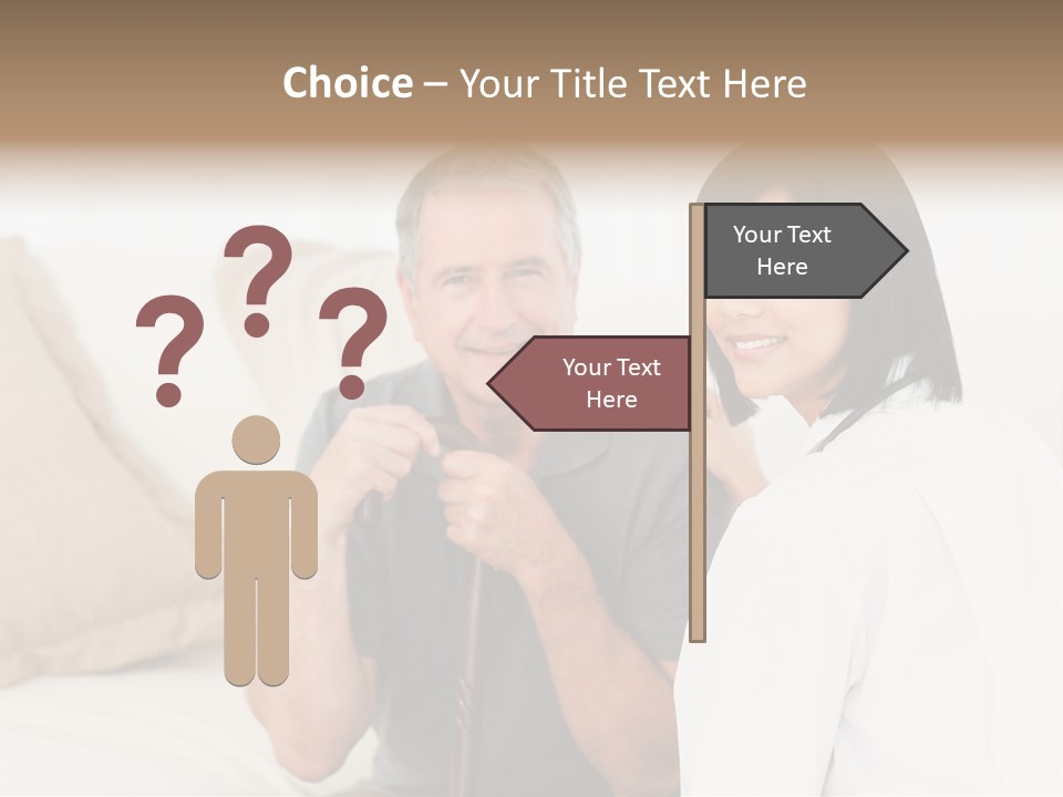 Stethoscope Elderly Sitting PowerPoint Template