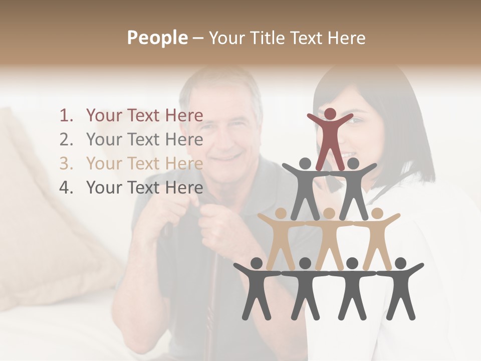 Stethoscope Elderly Sitting PowerPoint Template