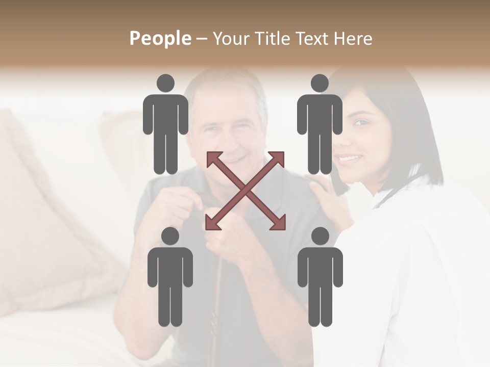 Stethoscope Elderly Sitting PowerPoint Template